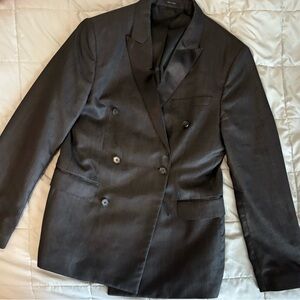 Express Charcoal Double-Breasted Blazer